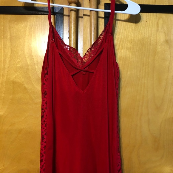 Vintage Victoria’s Secret Red Slip Dress W/ Red Lace Accents in Med - Picture 3 of 7